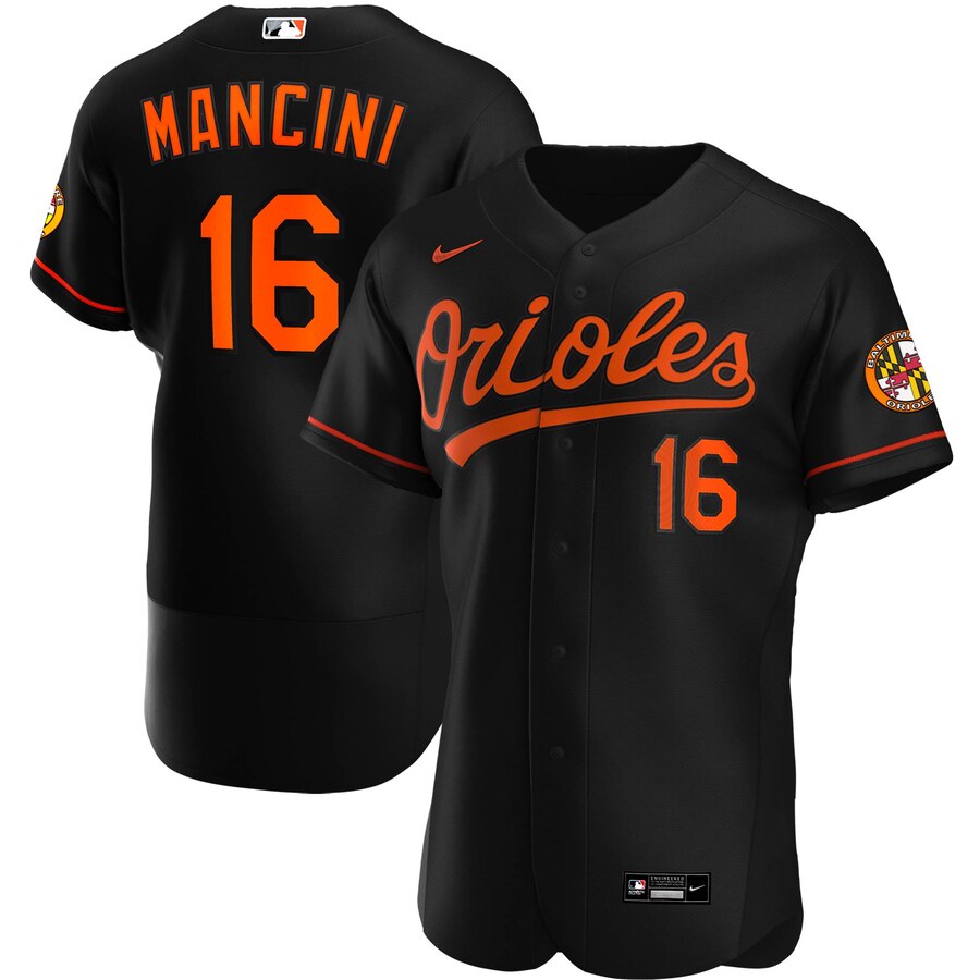 Baltimore Orioles #16 Trey Mancini Men Nike Black Alternate 2020 Authentic Player MLB Jersey